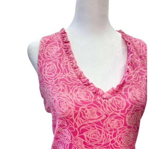 Vintage Pink Rose Mesh Top - Picture 2 of 5